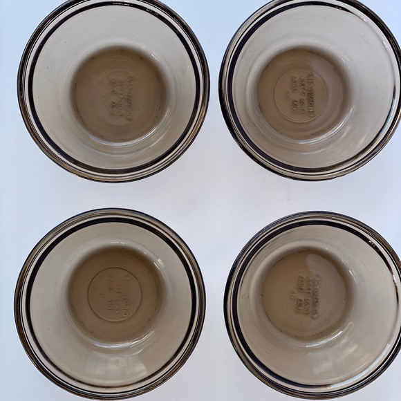 Vintage (set of 4) 6 oz. Custard Cups in Smoke Brown Glass - Picture 4 of 6